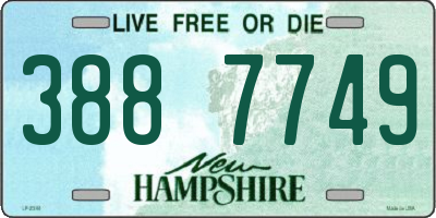 NH license plate 3887749
