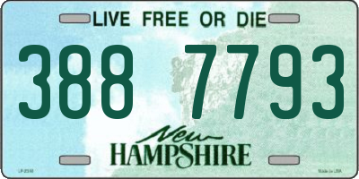 NH license plate 3887793