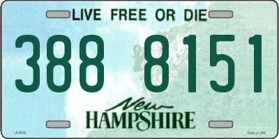 NH license plate 3888151