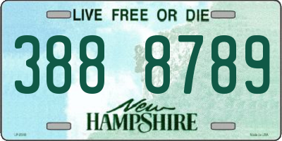 NH license plate 3888789