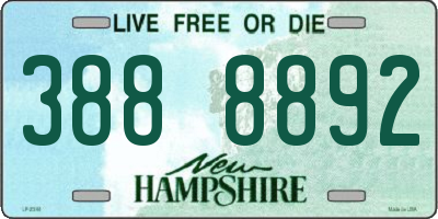 NH license plate 3888892