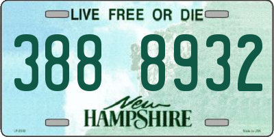 NH license plate 3888932