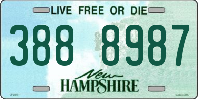 NH license plate 3888987