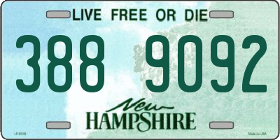 NH license plate 3889092