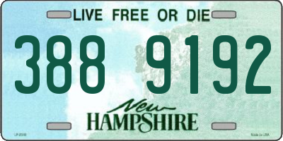 NH license plate 3889192