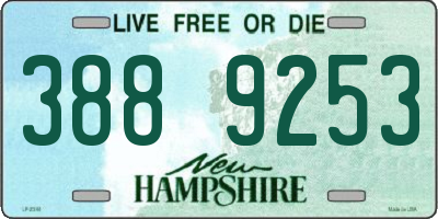 NH license plate 3889253