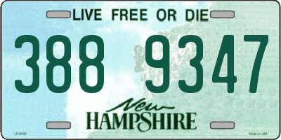 NH license plate 3889347
