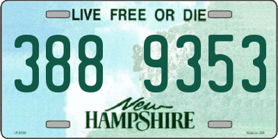 NH license plate 3889353