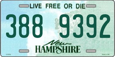 NH license plate 3889392