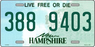 NH license plate 3889403