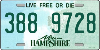 NH license plate 3889728