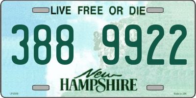 NH license plate 3889922