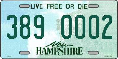 NH license plate 3890002