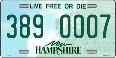 NH license plate 3890007