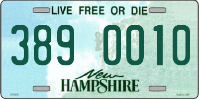 NH license plate 3890010