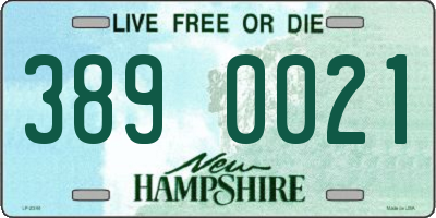 NH license plate 3890021