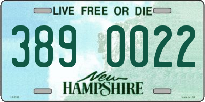 NH license plate 3890022