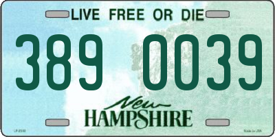 NH license plate 3890039