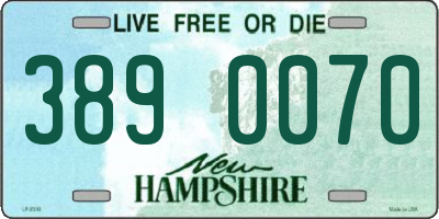 NH license plate 3890070