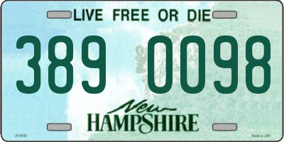 NH license plate 3890098