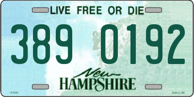 NH license plate 3890192