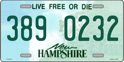 NH license plate 3890232