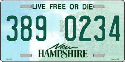 NH license plate 3890234