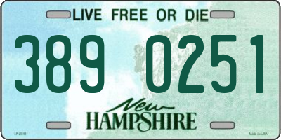 NH license plate 3890251