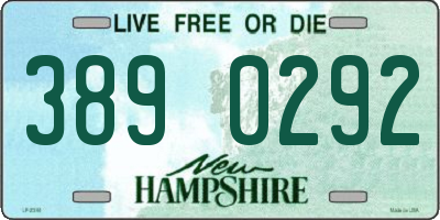 NH license plate 3890292