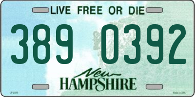 NH license plate 3890392