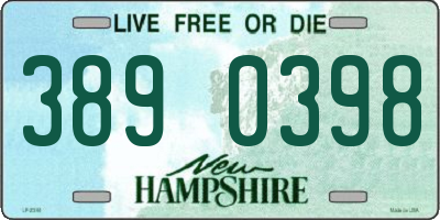 NH license plate 3890398