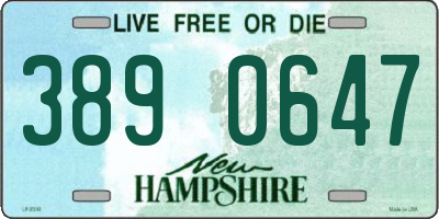 NH license plate 3890647