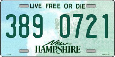 NH license plate 3890721