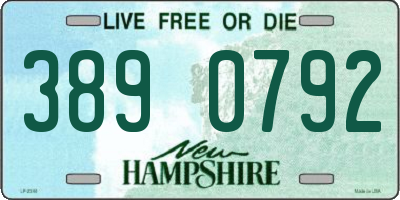 NH license plate 3890792