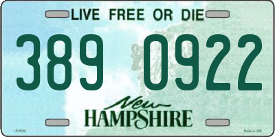 NH license plate 3890922