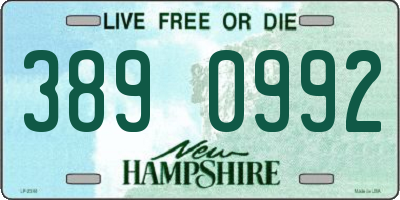 NH license plate 3890992