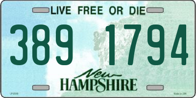 NH license plate 3891794