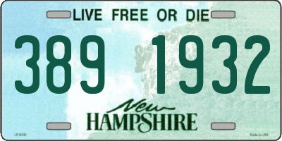 NH license plate 3891932