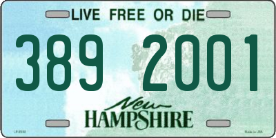 NH license plate 3892001