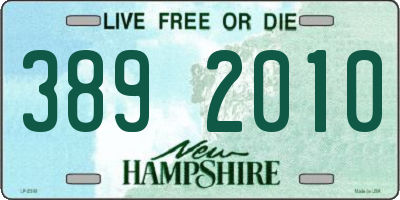 NH license plate 3892010