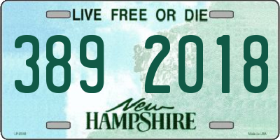 NH license plate 3892018