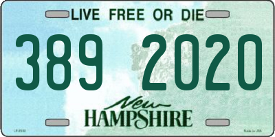 NH license plate 3892020