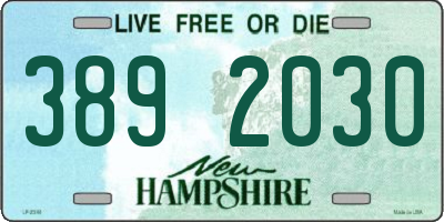 NH license plate 3892030