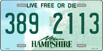 NH license plate 3892113