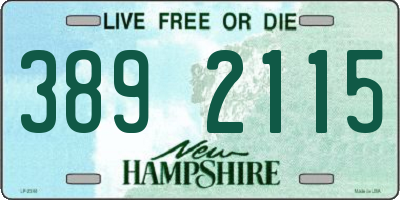 NH license plate 3892115