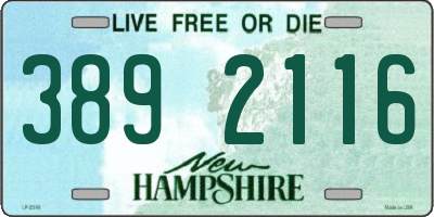 NH license plate 3892116