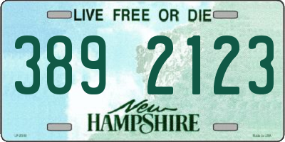 NH license plate 3892123