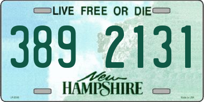 NH license plate 3892131