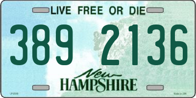 NH license plate 3892136