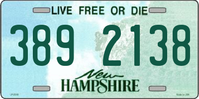 NH license plate 3892138